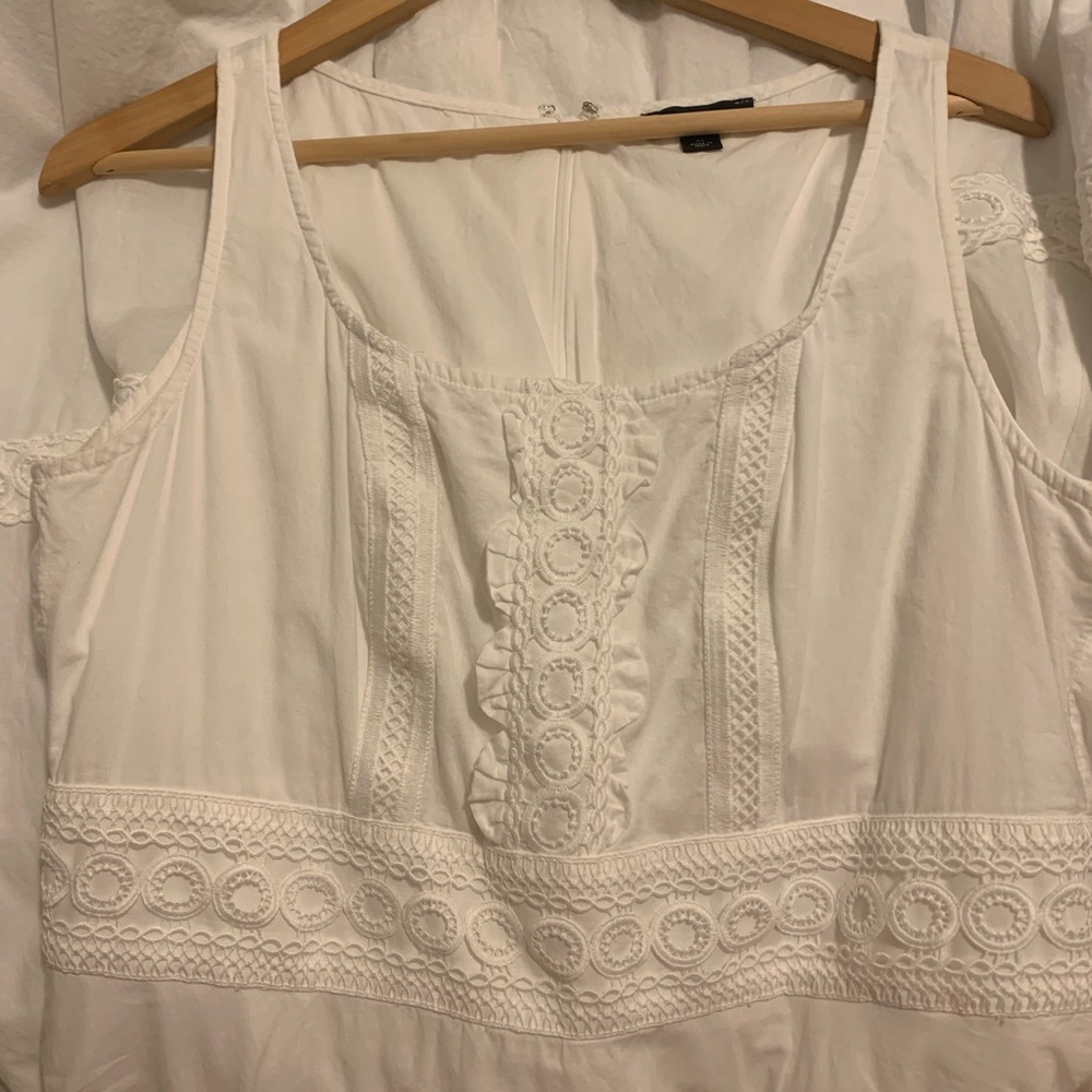 J. Crew scoopneck midi dress organic cotton M wht - Picture 5 of 7